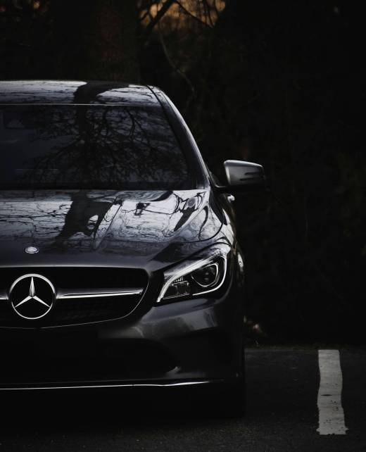 A black Mercdes-Benz